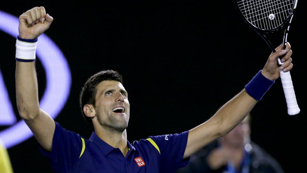 Novak Djokovic celebrates his sixth Australian Open crown.