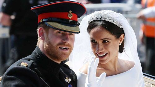 Meghan and Prince Harry on their wedding day.