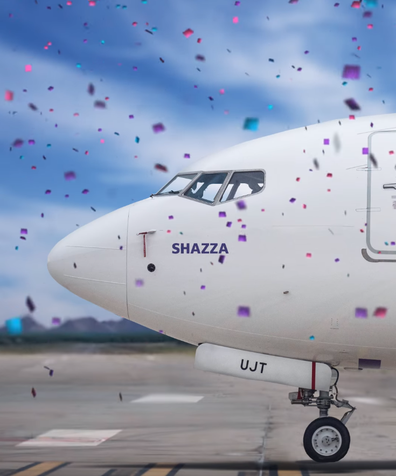 Airline names new plane "Shazza."