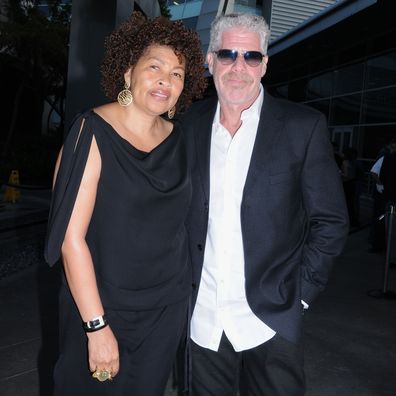 Ron Perlman and wife Opal Stone Perlman arrives at the FX's "Sons Of Anarchy" season 3 premiere at the ArcLight Cinemas Cinerama Dome on August 30, 2010 in Hollywood, California.