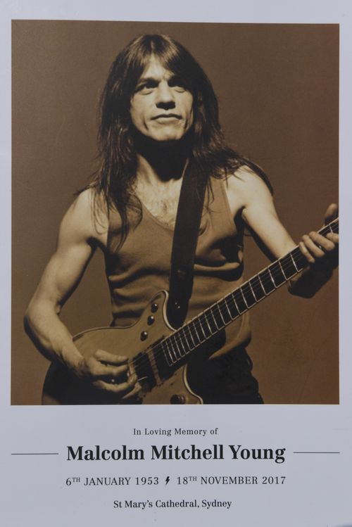 The program for Malcolm Young's funeral today. (AAP)