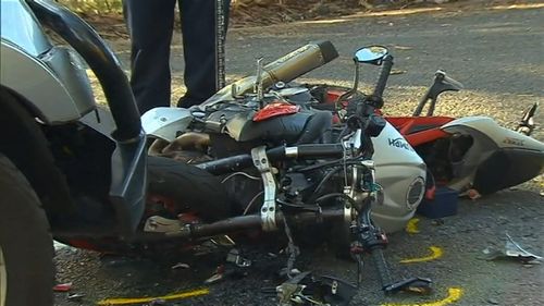 The male motorcycle rider died from his injuries. Image: 9News