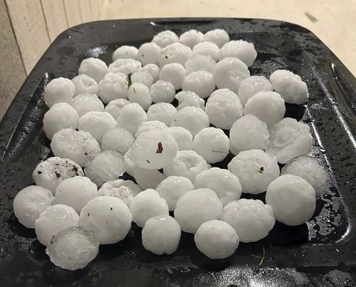Large chunks of hail in Kansas