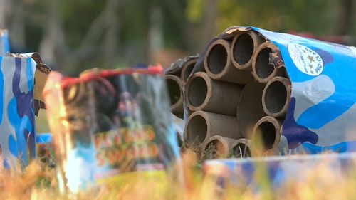 Embers from the firecrackers triggered the bushfire. (9NEWS)