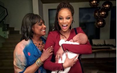 <p>Tyra Banks and partner Erik Asla welcomed their first child, York, via surrogate in January 2016. On Mother's Day the model shared this sweet pic of herself, her son and her mother.</p>
<p>"I'm hearing, 'Happy Mother's Day' and I can't believe how lucky I am! Of all the fashionable hats I wear, I love being a #mother the most," she wrote.</p>