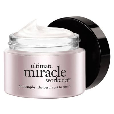 <a href="http://mecca.com.au/philosophy/ultimate-miracle-worker-eye-cream-spf15/I-023714.html" target="_blank">Philosophy Ultimate Miracle Worker Eye Cream SPF15, $75.</a>