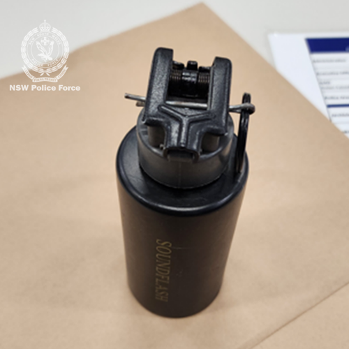 A flashbang grenade was found in the storage container.
