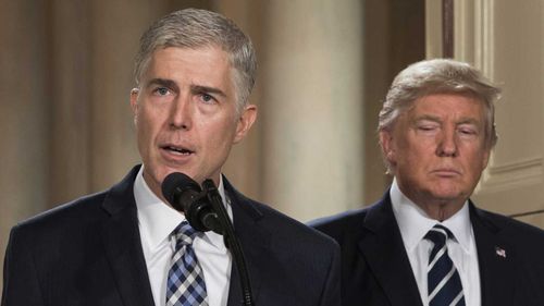 Neil Gorsuch speaks after being nominated to the Supreme Court by Donald Trump. (AP)