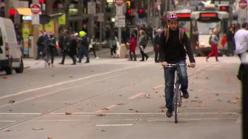 Bicycles in the heart of Melbourne could become an even more common sight if the push for a car-free city is successful. (9NEWS)