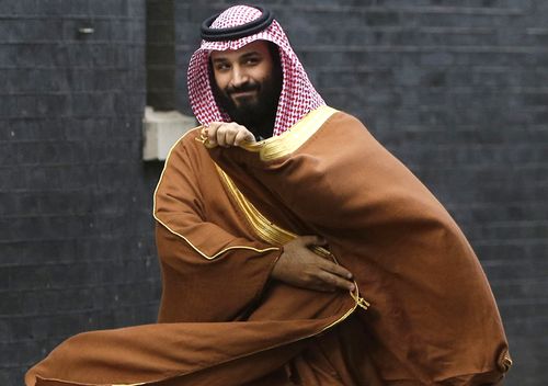 Saudi Crown Prince Mohammed bin Salman arrives to meet Prime Minister Theresa May outside 10 Downing Street in London in March 2018. Saudi Arabia is moving ahead with plans to hold a glitzy investment forum that kicks off Tuesday, despite some of its most important speakers pulling out in the global outcry over the killing of Saudi journalist Jamal Khashoggi. 