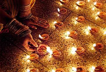 Which term denotes the Hindu festival of lights?