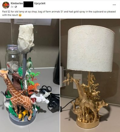 Lamp before and after photo