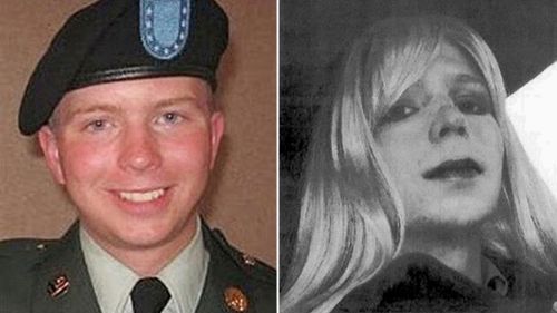 US Army handouts of Manning in 2010 and another one prior to transitioning. (US Army via AP)