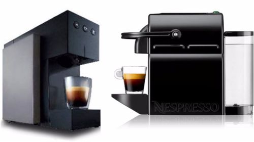 Aldi's Expressi machine (left) tied with Nespresso's Essenza Mini (right). (Aldi/Nespresso)