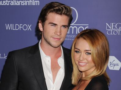 Liam Hemsworth, Miley Cyrus, ring, engaged, red carpet 