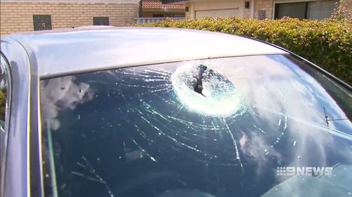 His windscreen was shattered in the attack.