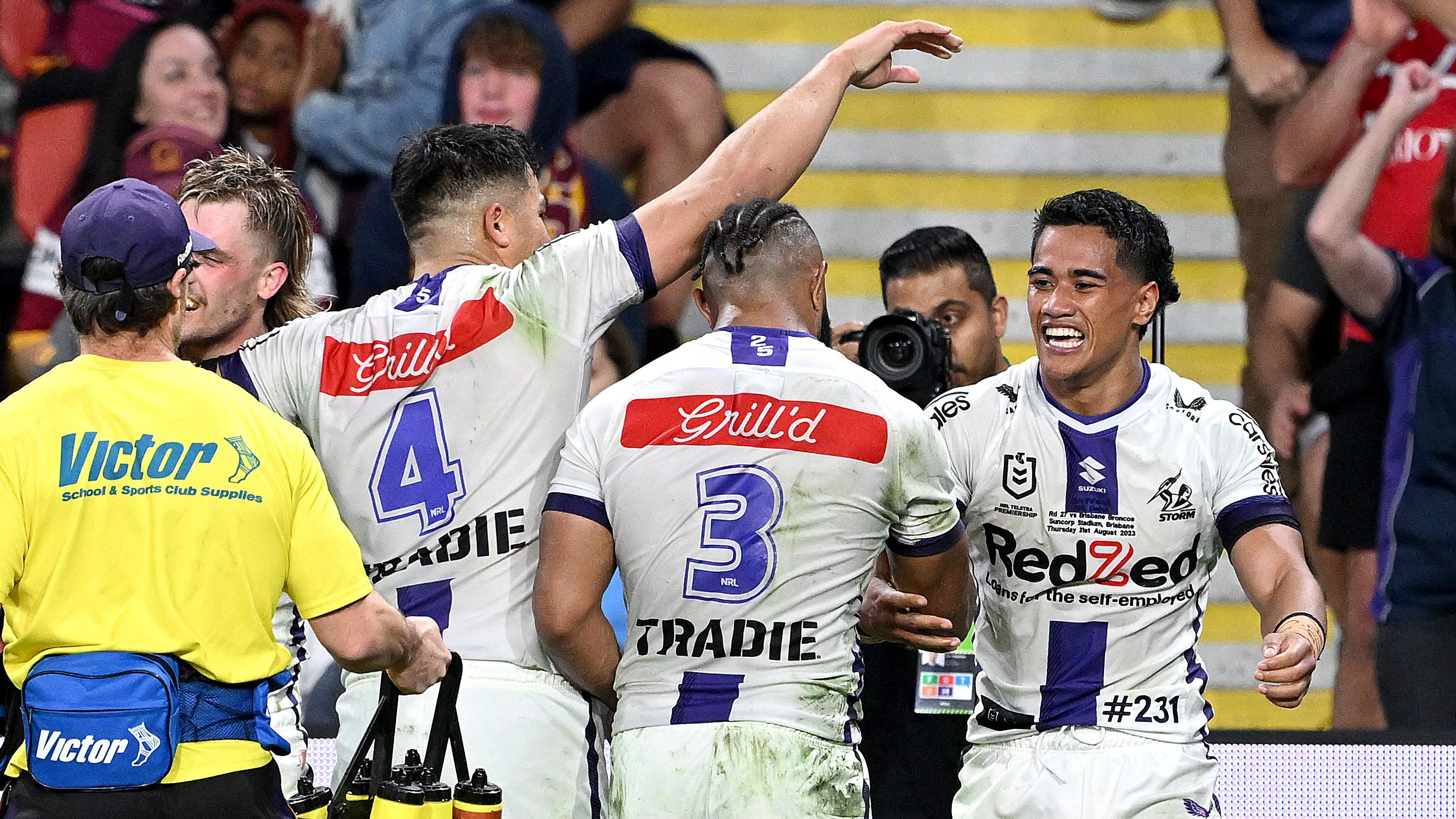 'Absolute magician': Storm youngster Sua Fa'alogo stuns legends with insane first-touch try on NRL debut