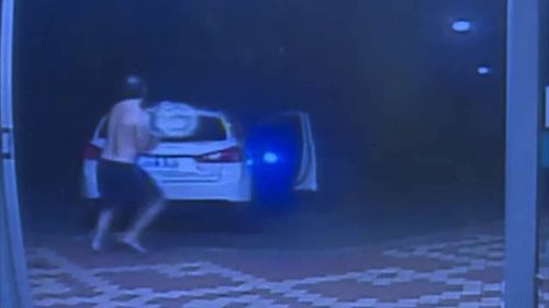 Mr Nevo told 9NEWS one of the men attempted to assault him before he chased them and smashed the rear of their vehicle. Picture: Supplied.