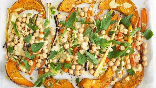 One pan carrot and hummus