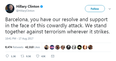 Hilary Clinton shared this message