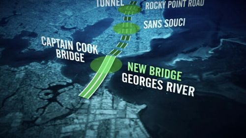 Section B involves a new bridge over the Georges River. (9NEWS)