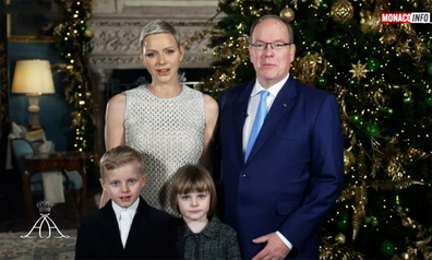 Prince Albert of Monaco was joined by wife Princess Charlene and their children in his annual new year's address.