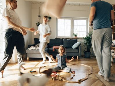 Family at home together