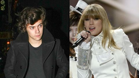 Harry leaving a nightclub in London over the weekend / Taylor performing at the Grammy Awards last week