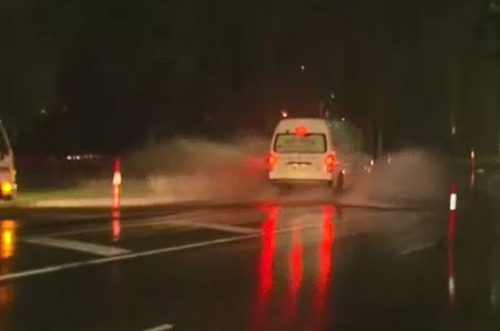 More than 35mm of rain fell in the city overnight. (9NEWS)