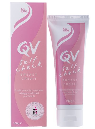 <a href="http://www.egopharm.com/news/introducing-qv-self-check-breast-cream/" target="_blank">QV Skincare Self Check Breast Cream, $8.15.</a>