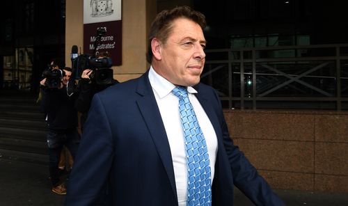 Thompson outside the Melbourne Magistrates' Court today. Picture: AAP