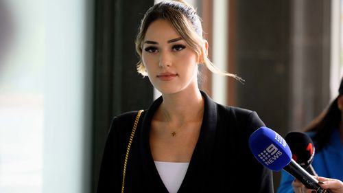 Sarah Muanna leaves Downing Center Local Court in Sydney on Wednesday 23 October 2024.