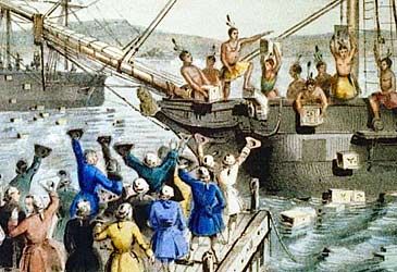 What was in the 342 chests the Sons of Liberty dumped in Boston Harbour in 1773?