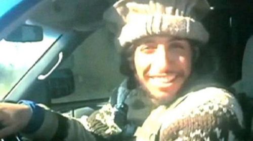 Abaaoud in a notorious video showing bodies being hauled to a mass grave.