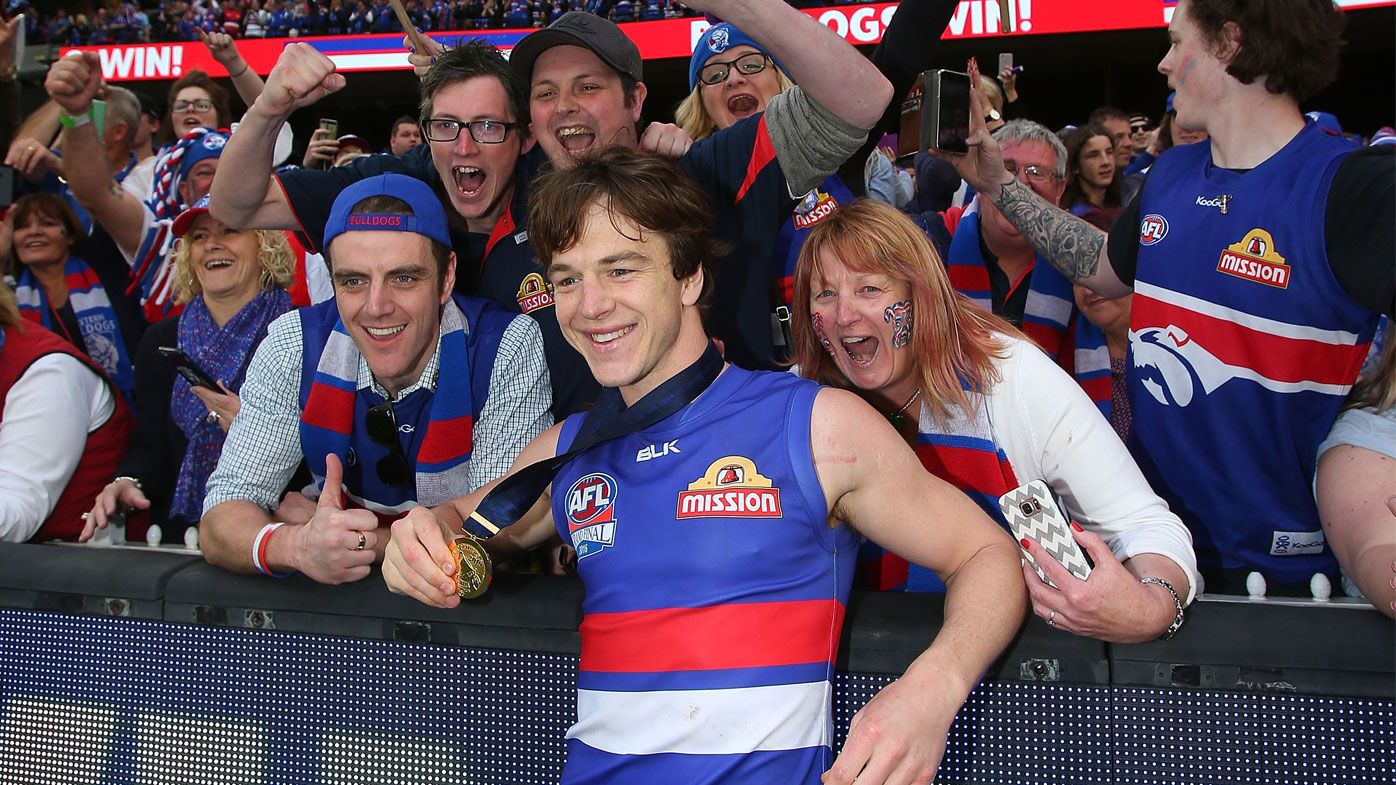 Liam Picken of the Western Bulldogs celebrates victory in the 2016 AFL Grand Final