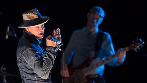 Gord Downie performs on stage in Toronto. (AP)