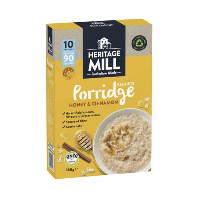 Heritage Mill Porridge Sachets Honey Cinnamon