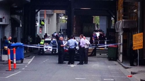 The bullet marked black BMW was dumped in the CBD. (9NEWS)