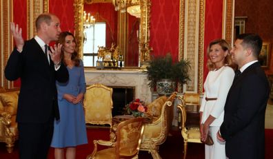 Prince William, Duke of Cambridge and Catherine, Duchess of Cambridge meet Ukraine's President Volodymyr Zelensky and his wife Olena October 7, 2020