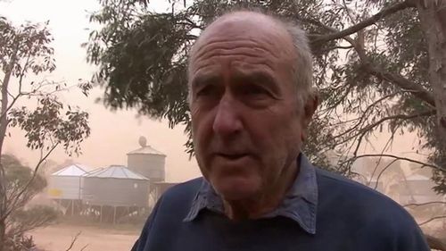 Farmer Peter Rehn said, "this is probably the worst day I have seen in at least 40 years." Picture: 9NEWS