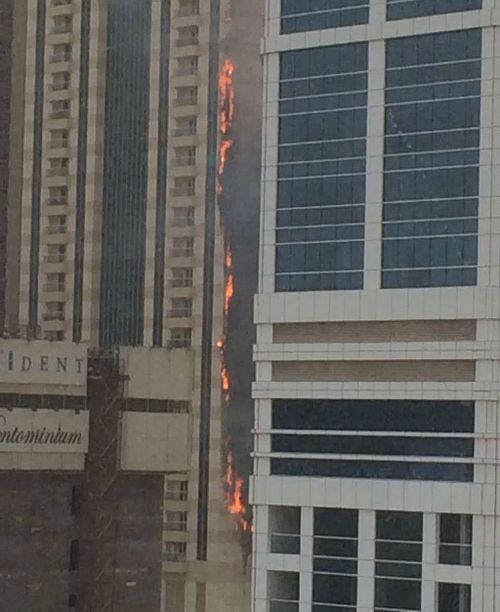 Crews had the blaze under control around three hours later. (Twitter)