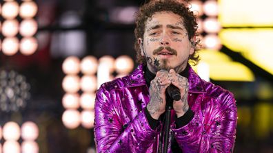 Post Malone performing at the Times Square New Year's Eve celebration in New York (December 31, 2019)