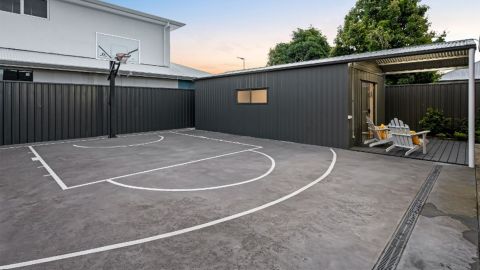 shock find in backyard of beachside home basketball court domain