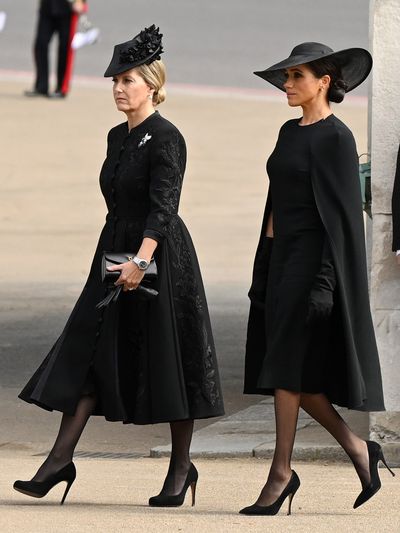 Meghan, the Duchess of Sussex and Sophie, the Countess of Wessex at Queen Elizabeth's funeral