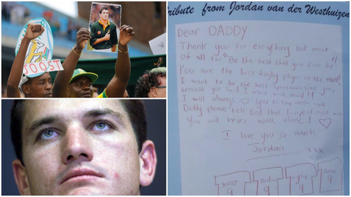 Son of South African rugby player Joost van der Westhuizen pens heartfelt tribute to dad