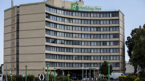 The Holiday Inn Hotel in Melbourne. 