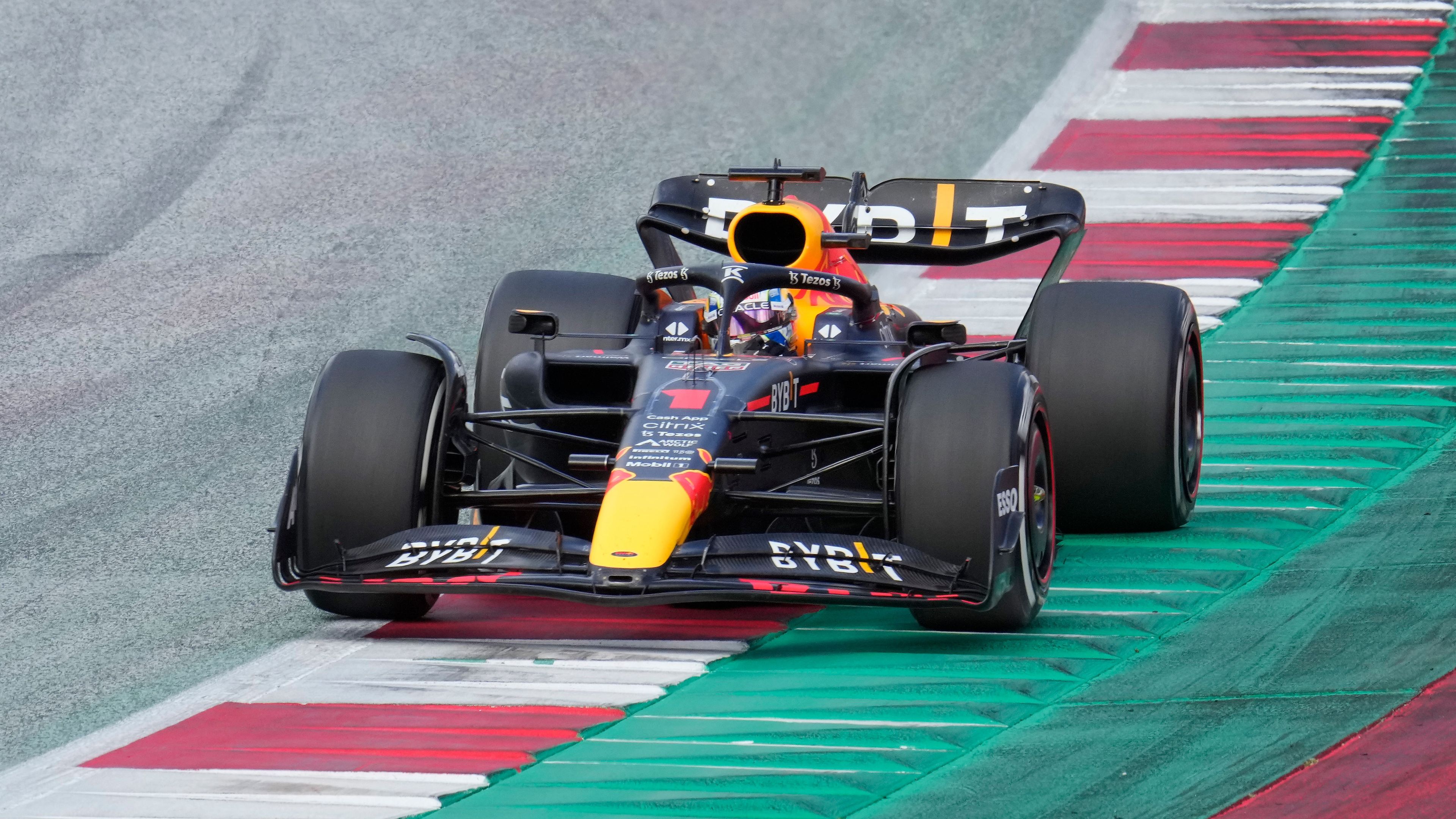Max Verstappen exits the final corner during Austrian Grand Prix. Photo: Josef Bollwein