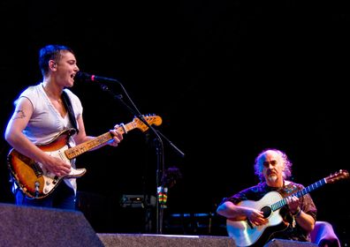 Picture shows: Sinead O'Connor performing with Steve Cooney at the Electric Picnic, Stradbally, Ireland, on 31st August 2008