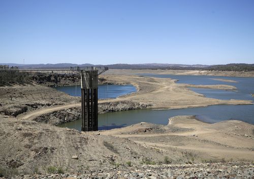 Burrendong Dam (photographed on 7 November, 2019) in central west NSW at 3.7 percent capacity. Large parts of NSW are facing severe drought conditions and have been in drought since 2017.