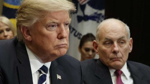 Donald Trump with John Kelly. (AAP)